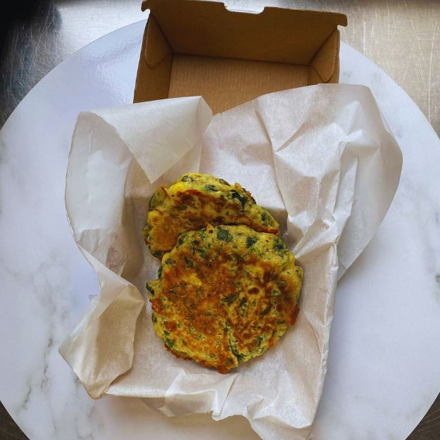 Spinach and Corn Pikelets