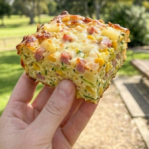 Hawaiian Pizza Zucchini Slice